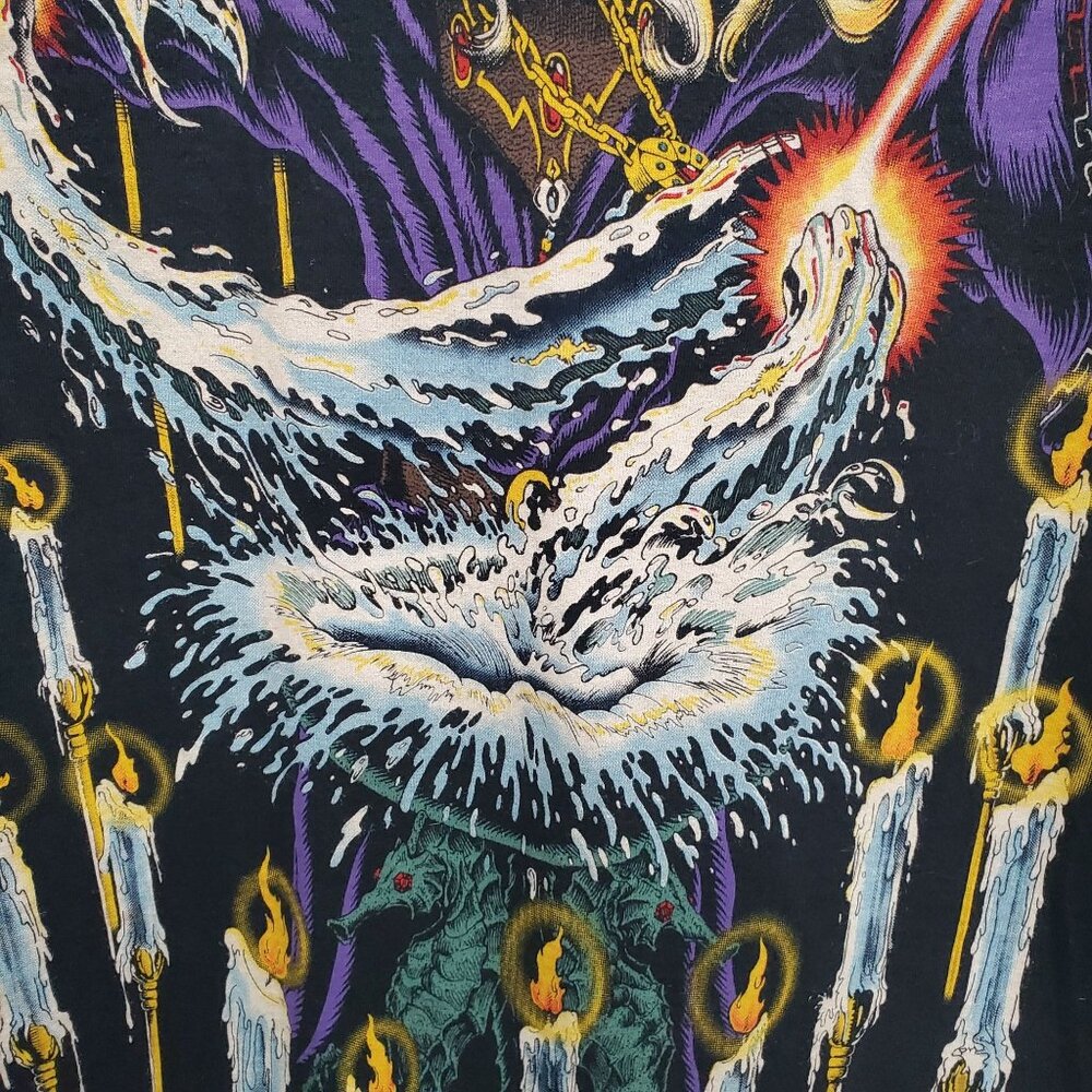 Liquid Blue 1994 Single Stitch Full Print Double Sided Wizard‎ Graphic Grail Tee - Picture 7 of 9